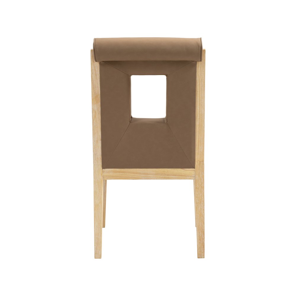 Gwendolyn Brown Vegan Leather Dining Side Chair, Set of 2. Picture 5