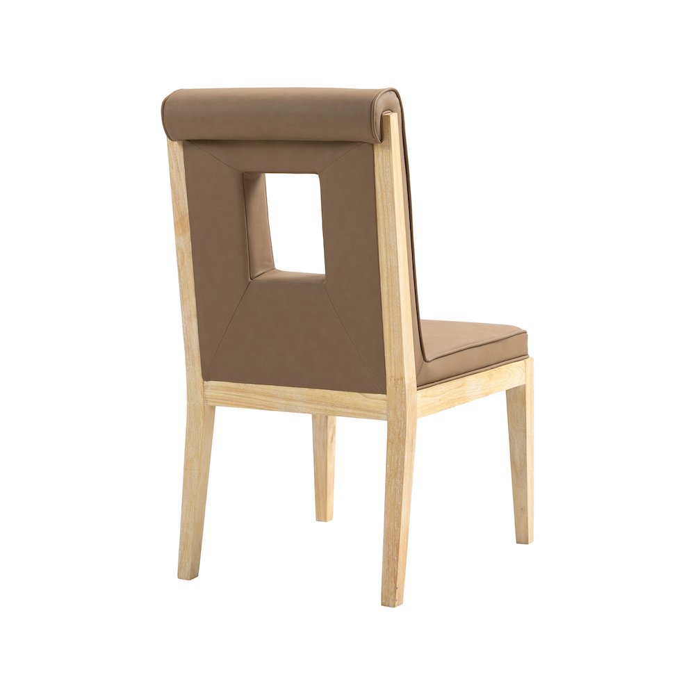 Gwendolyn Brown Vegan Leather Dining Side Chair, Set of 2. Picture 6