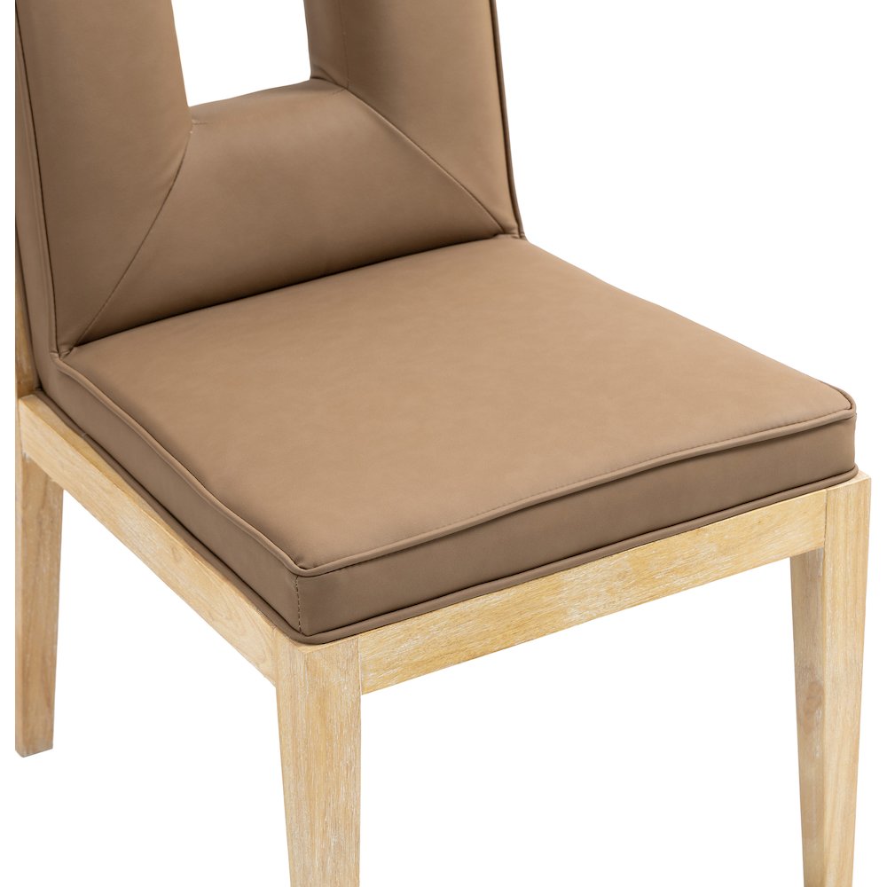 Gwendolyn Brown Vegan Leather Dining Side Chair, Set of 2. Picture 7