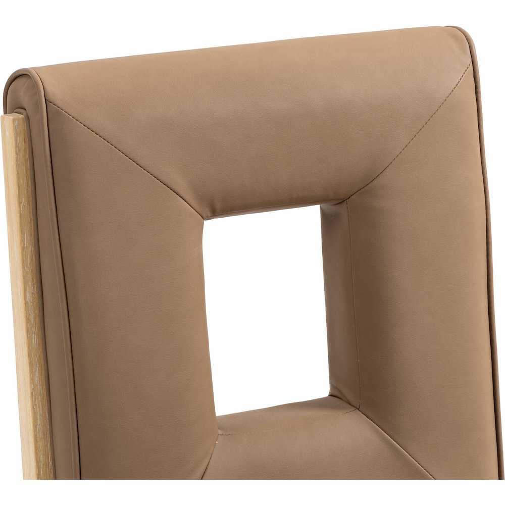 Gwendolyn Brown Vegan Leather Dining Side Chair, Set of 2. Picture 8