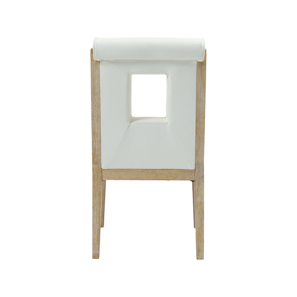 Gwendolyn Cream Vegan Leather Dining Side Chair, Set of 2. Picture 5