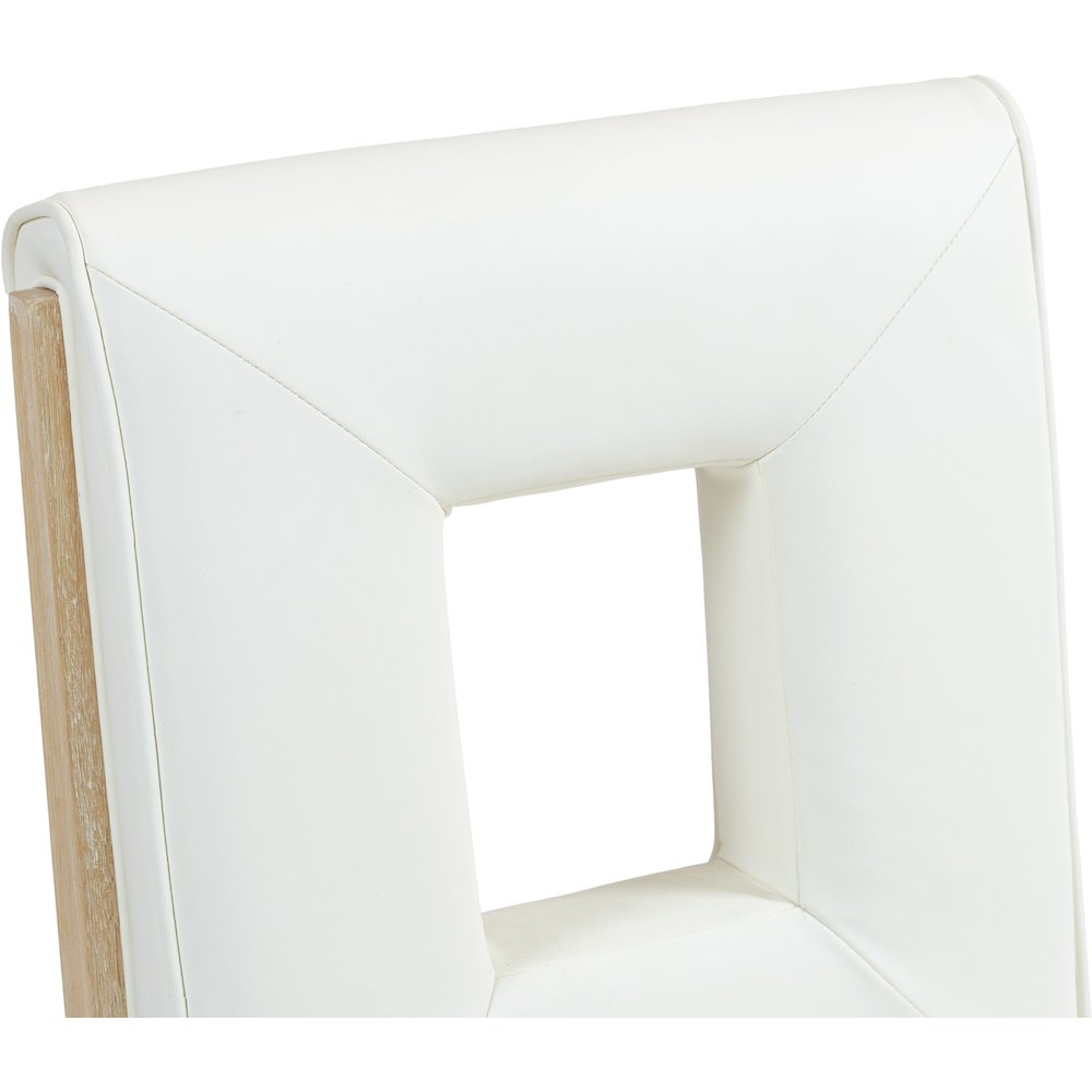 Gwendolyn Cream Vegan Leather Dining Side Chair, Set of 2. Picture 8