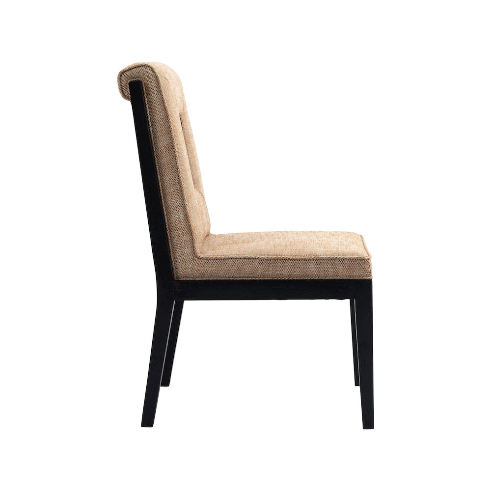 Gwendolyn Cognac Linen Textured Fabric Dining Side Chair, Set of 2. Picture 4