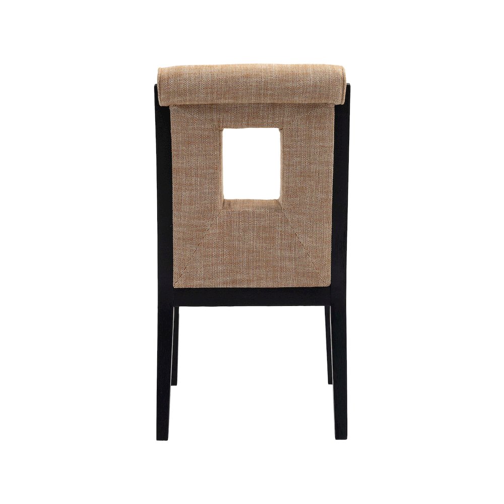 Gwendolyn Cognac Linen Textured Fabric Dining Side Chair, Set of 2. Picture 5