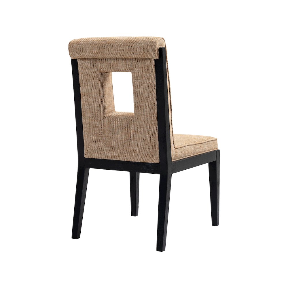 Gwendolyn Cognac Linen Textured Fabric Dining Side Chair, Set of 2. Picture 6