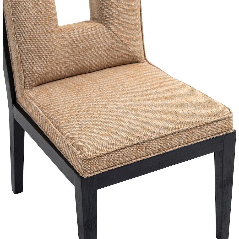 Gwendolyn Cognac Linen Textured Fabric Dining Side Chair, Set of 2. Picture 7