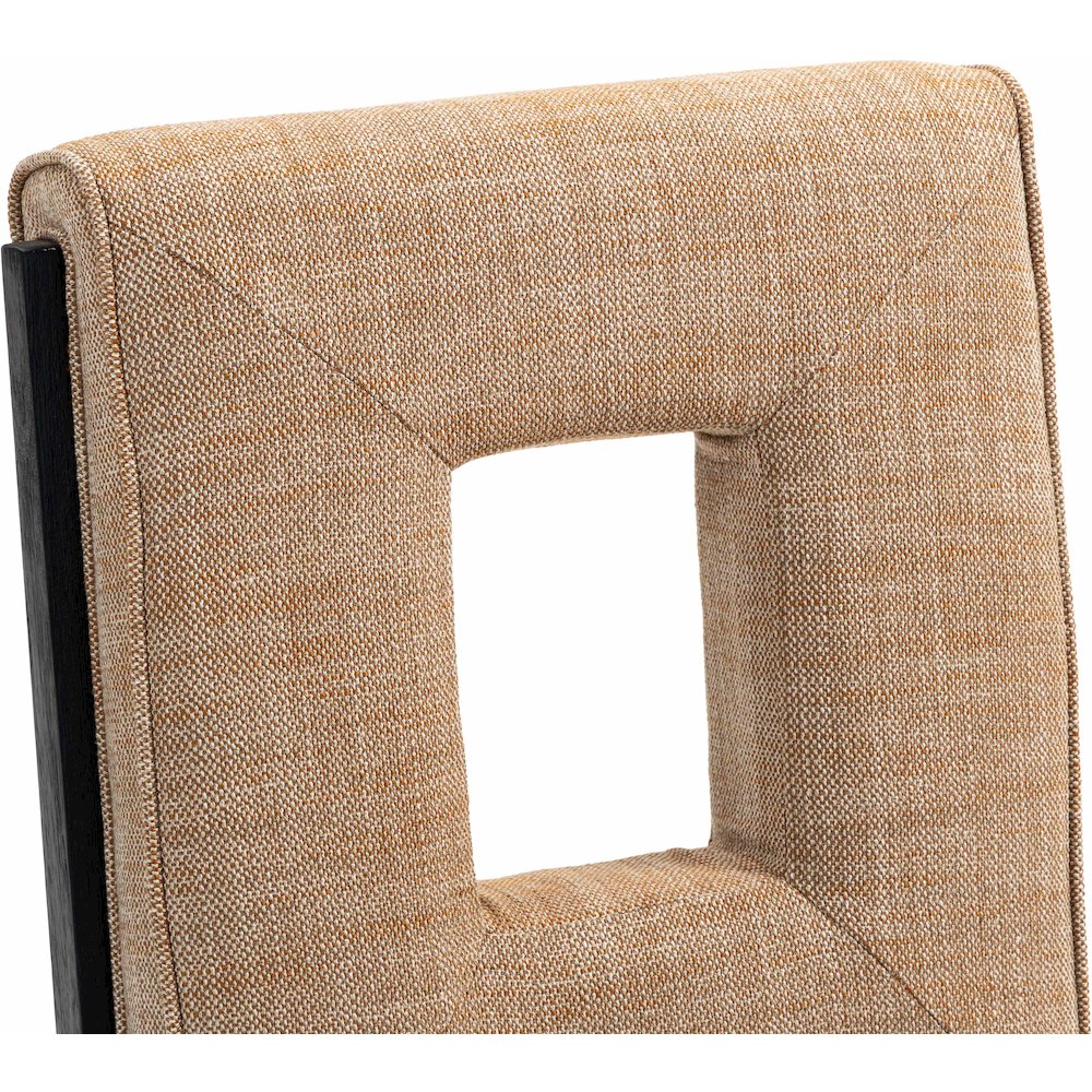 Gwendolyn Cognac Linen Textured Fabric Dining Side Chair, Set of 2. Picture 8
