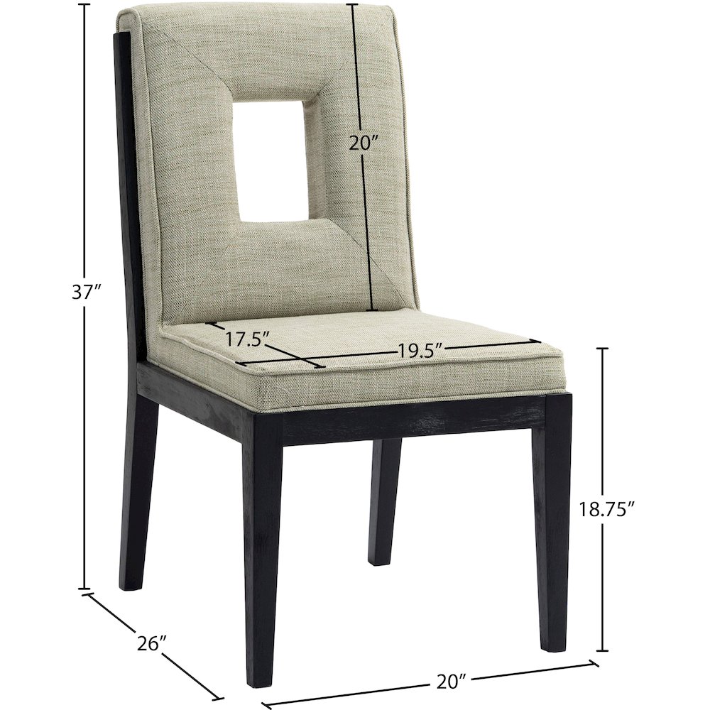 Gwendolyn Green Linen Textured Fabric Dining Side Chair, Set of 2. Picture 9