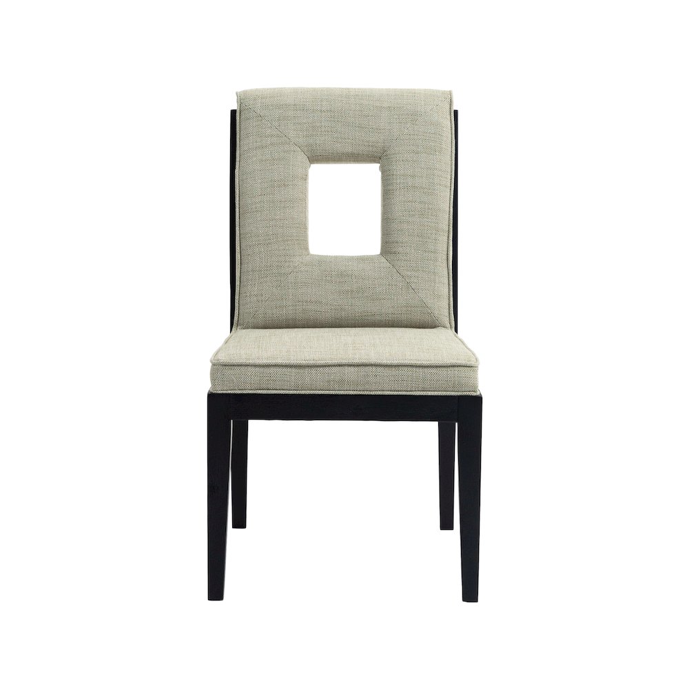 Gwendolyn Green Linen Textured Fabric Dining Side Chair, Set of 2. Picture 3