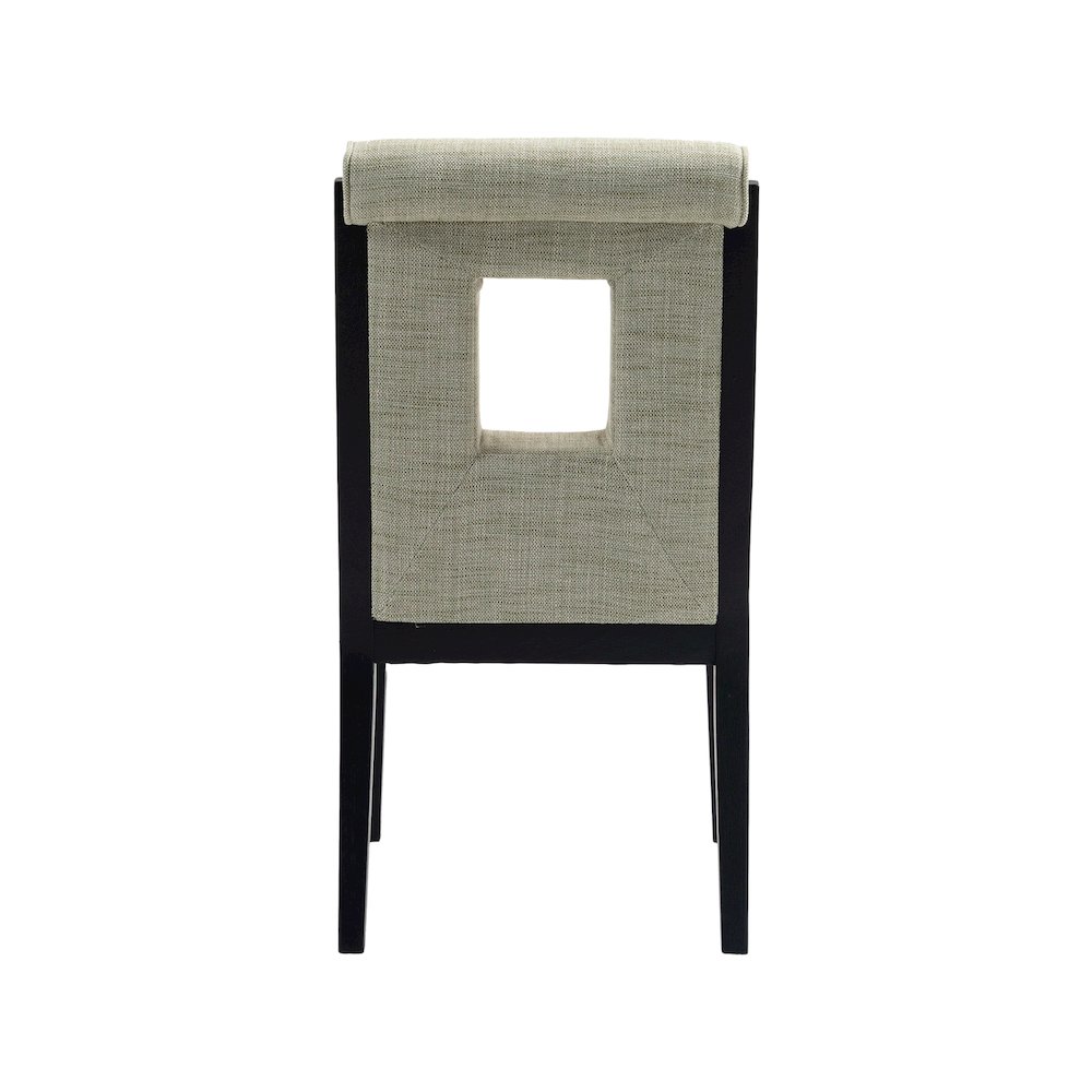 Gwendolyn Green Linen Textured Fabric Dining Side Chair, Set of 2. Picture 5
