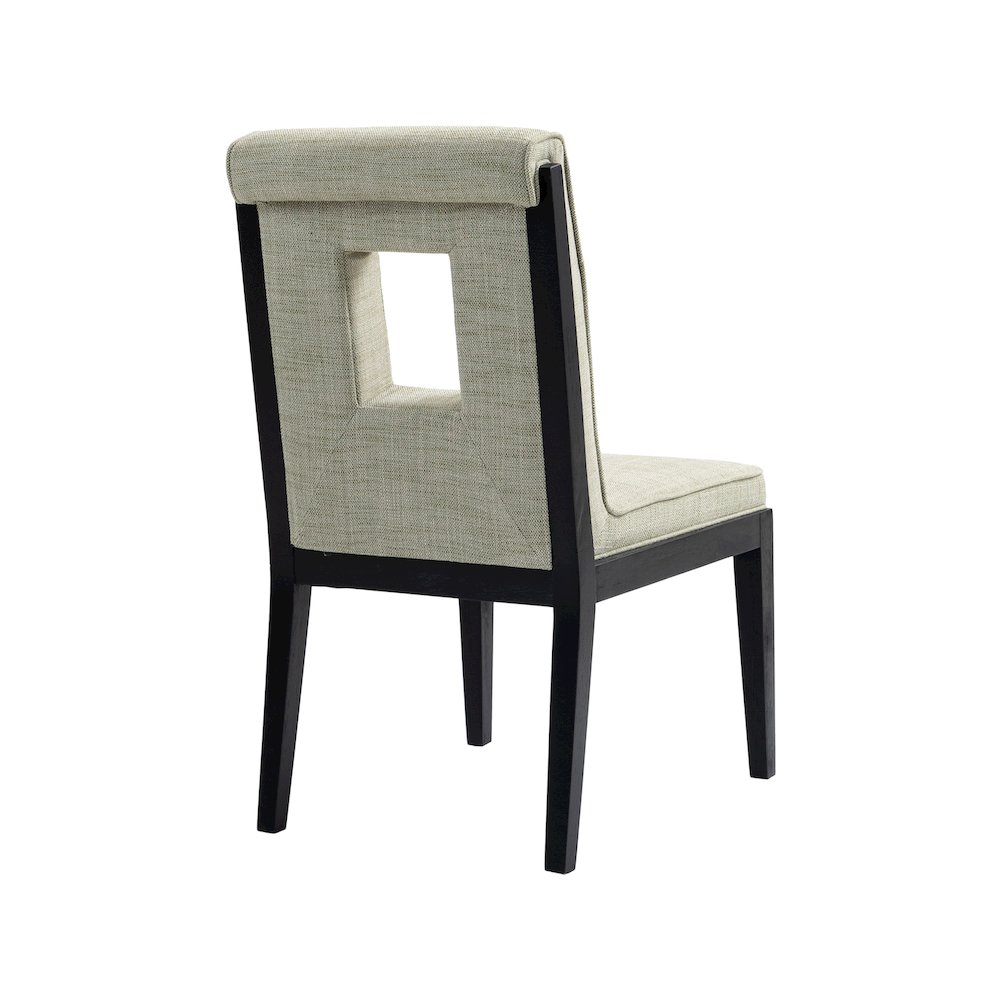 Gwendolyn Green Linen Textured Fabric Dining Side Chair, Set of 2. Picture 6
