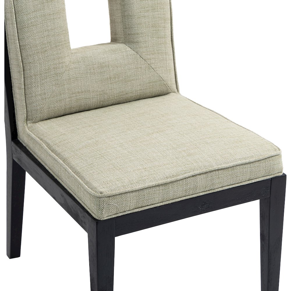 Gwendolyn Green Linen Textured Fabric Dining Side Chair, Set of 2. Picture 7