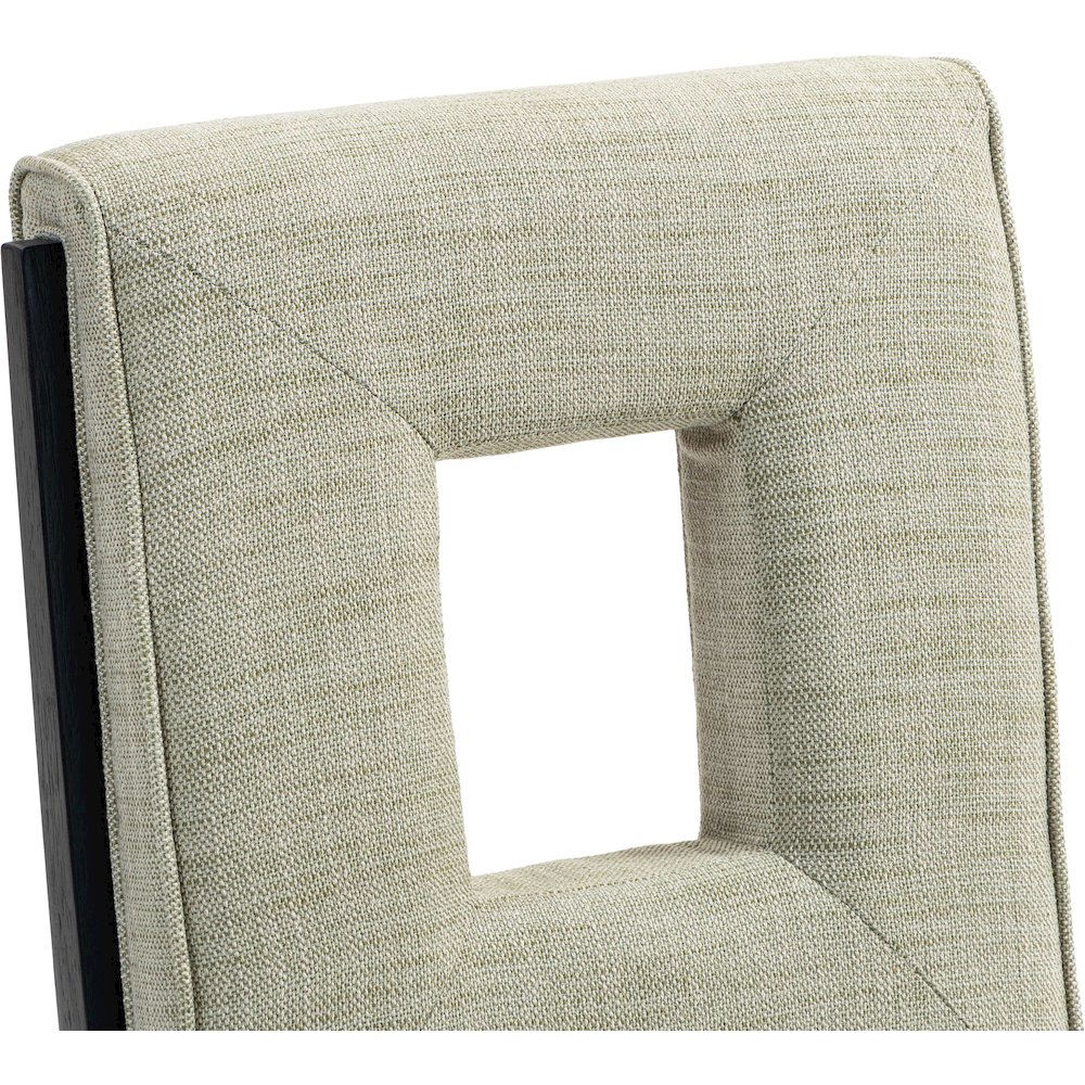 Gwendolyn Green Linen Textured Fabric Dining Side Chair, Set of 2. Picture 8