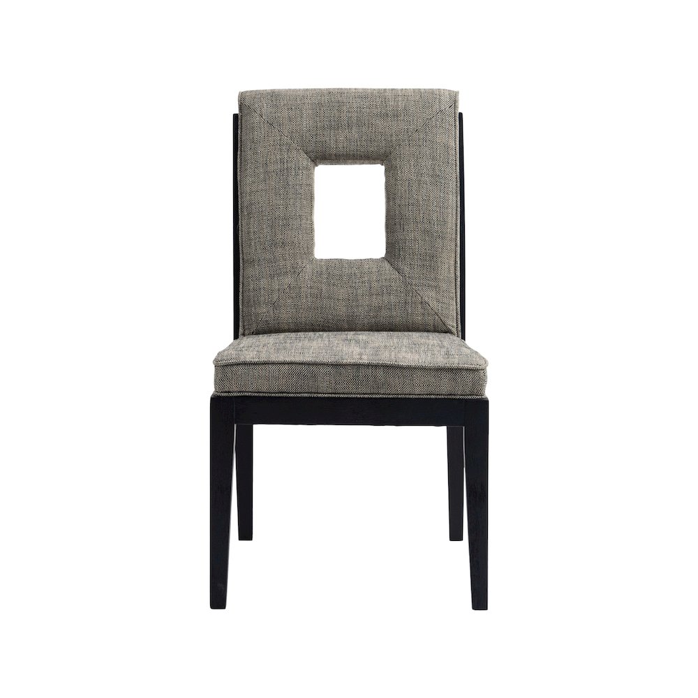 Gwendolyn Grey Linen Textured Fabric Dining Side Chair, Set of 2. Picture 3