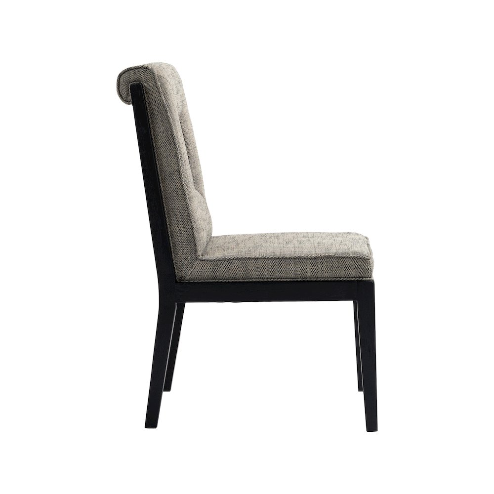 Gwendolyn Grey Linen Textured Fabric Dining Side Chair, Set of 2. Picture 4