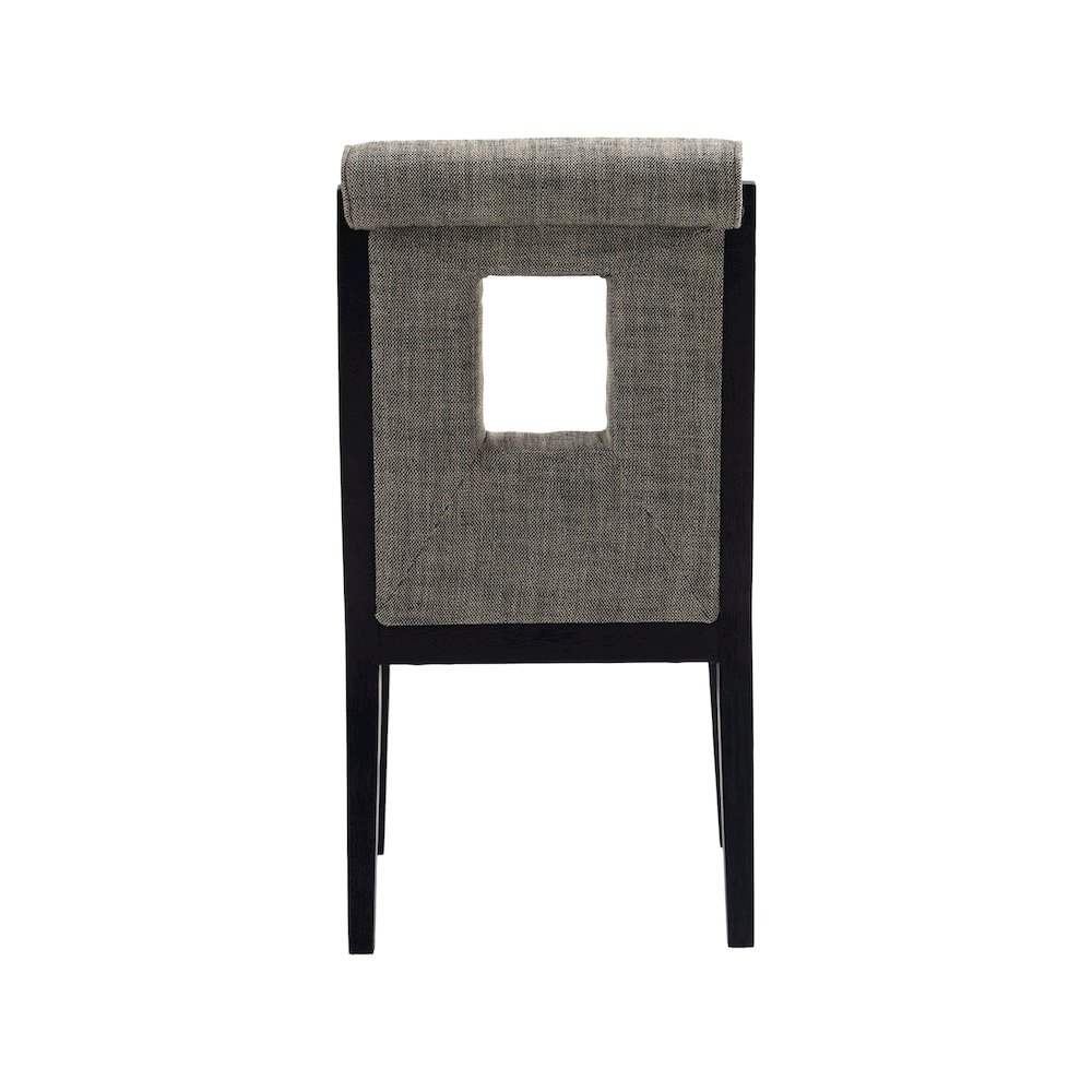 Gwendolyn Grey Linen Textured Fabric Dining Side Chair, Set of 2. Picture 5