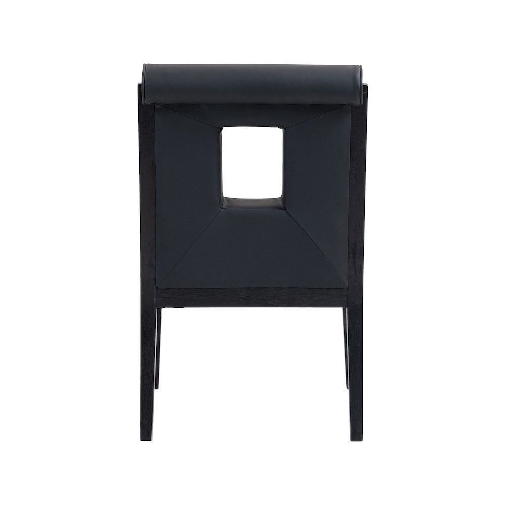 Gwendolyn Black Vegan Leather Dining Arm Chair. Picture 5