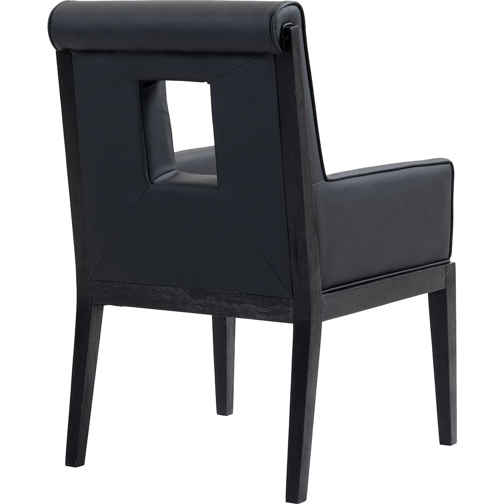 Gwendolyn Black Vegan Leather Dining Arm Chair. Picture 6