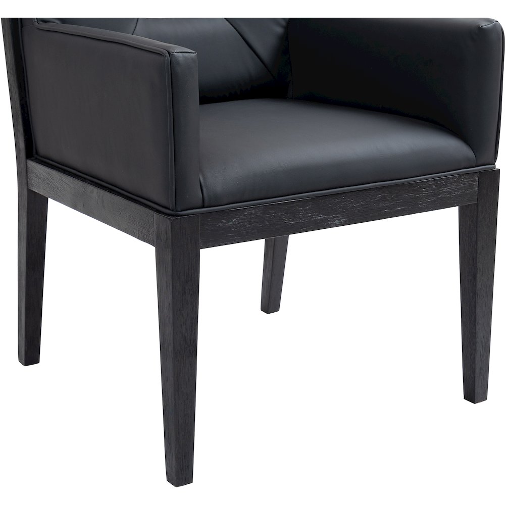 Gwendolyn Black Vegan Leather Dining Arm Chair. Picture 7
