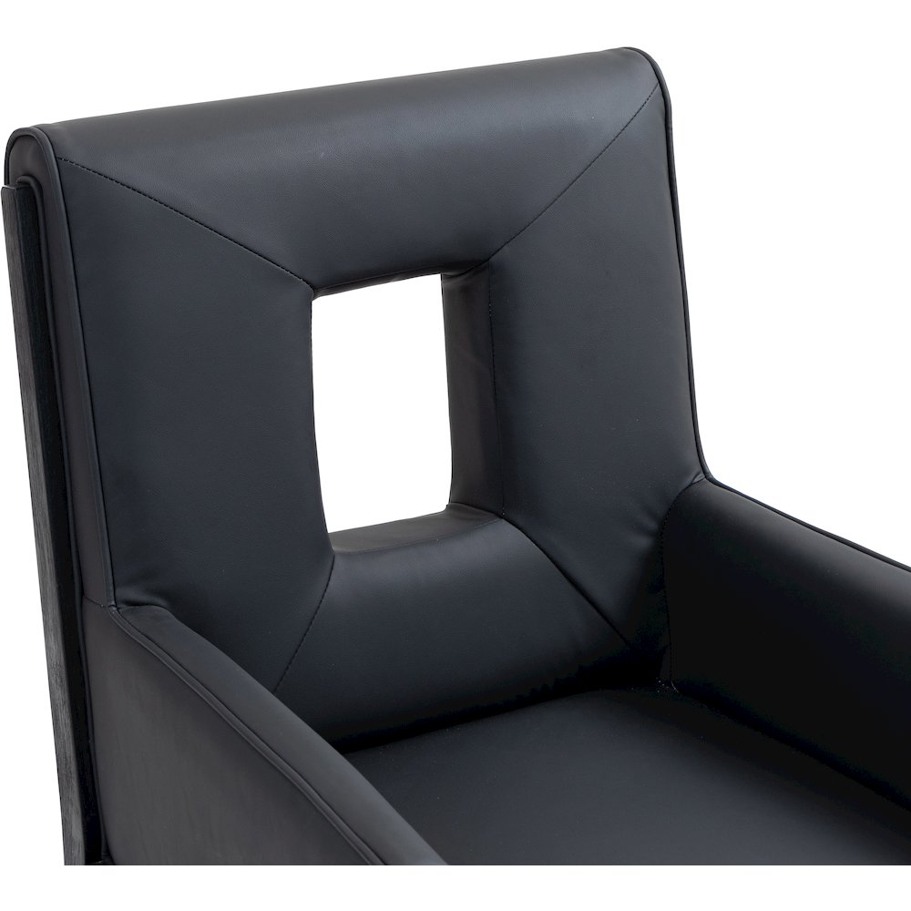 Gwendolyn Black Vegan Leather Dining Arm Chair. Picture 8