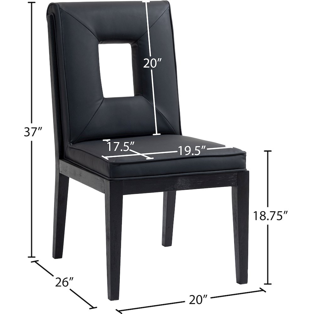 Gwendolyn Black Vegan Leather Dining Side Chair, Set of 2. Picture 9
