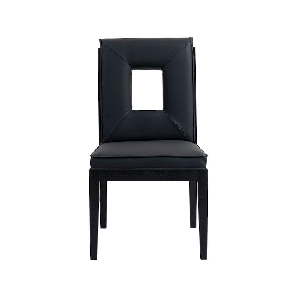 Gwendolyn Black Vegan Leather Dining Side Chair, Set of 2. Picture 3