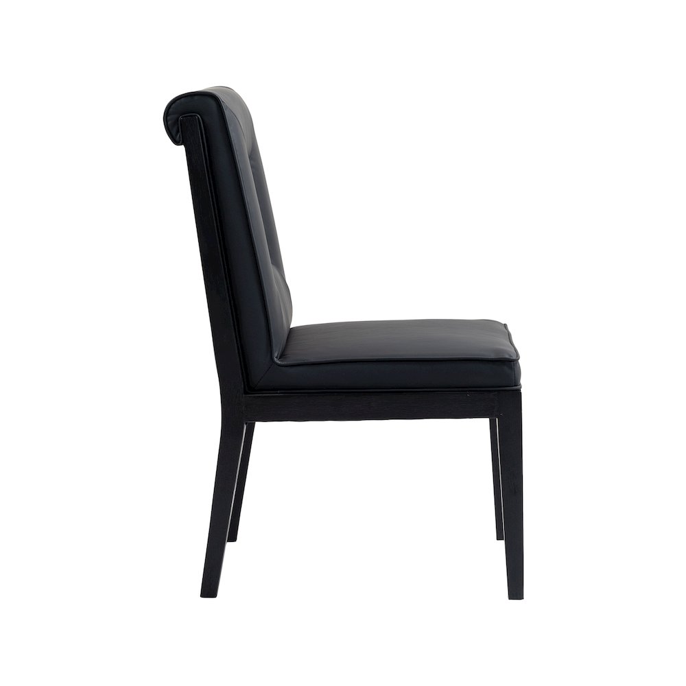Gwendolyn Black Vegan Leather Dining Side Chair, Set of 2. Picture 4