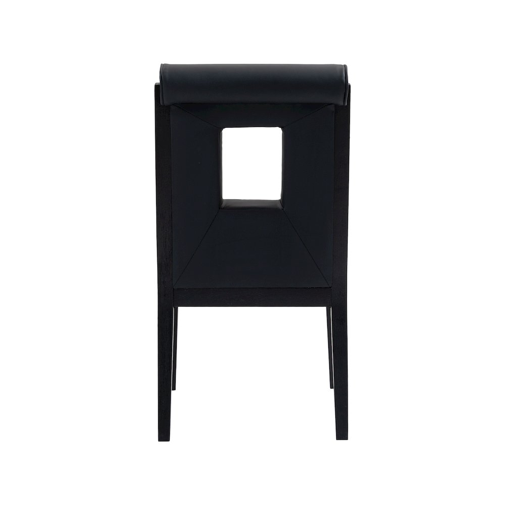 Gwendolyn Black Vegan Leather Dining Side Chair, Set of 2. Picture 5