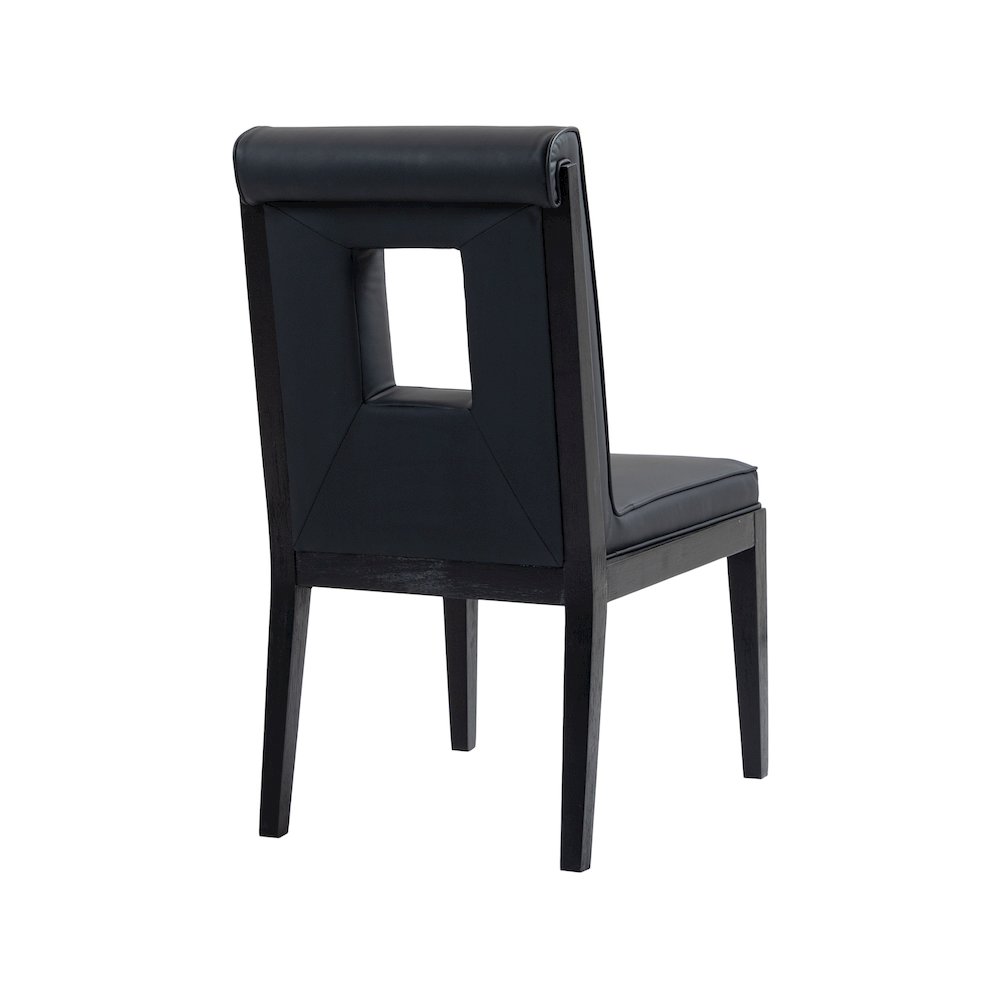 Gwendolyn Black Vegan Leather Dining Side Chair, Set of 2. Picture 6