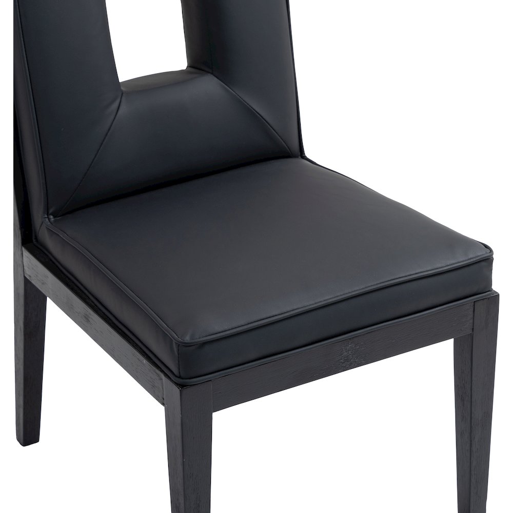 Gwendolyn Black Vegan Leather Dining Side Chair, Set of 2. Picture 7