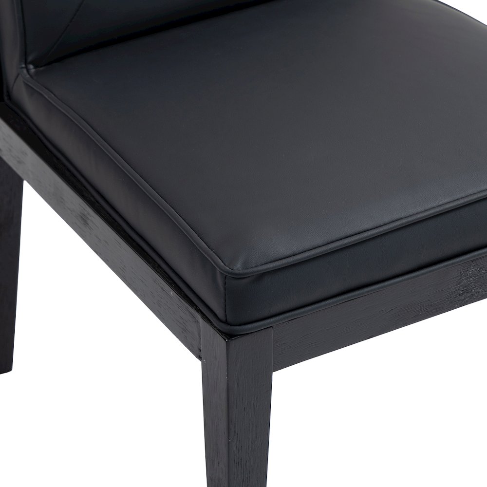 Gwendolyn Black Vegan Leather Dining Side Chair, Set of 2. Picture 8