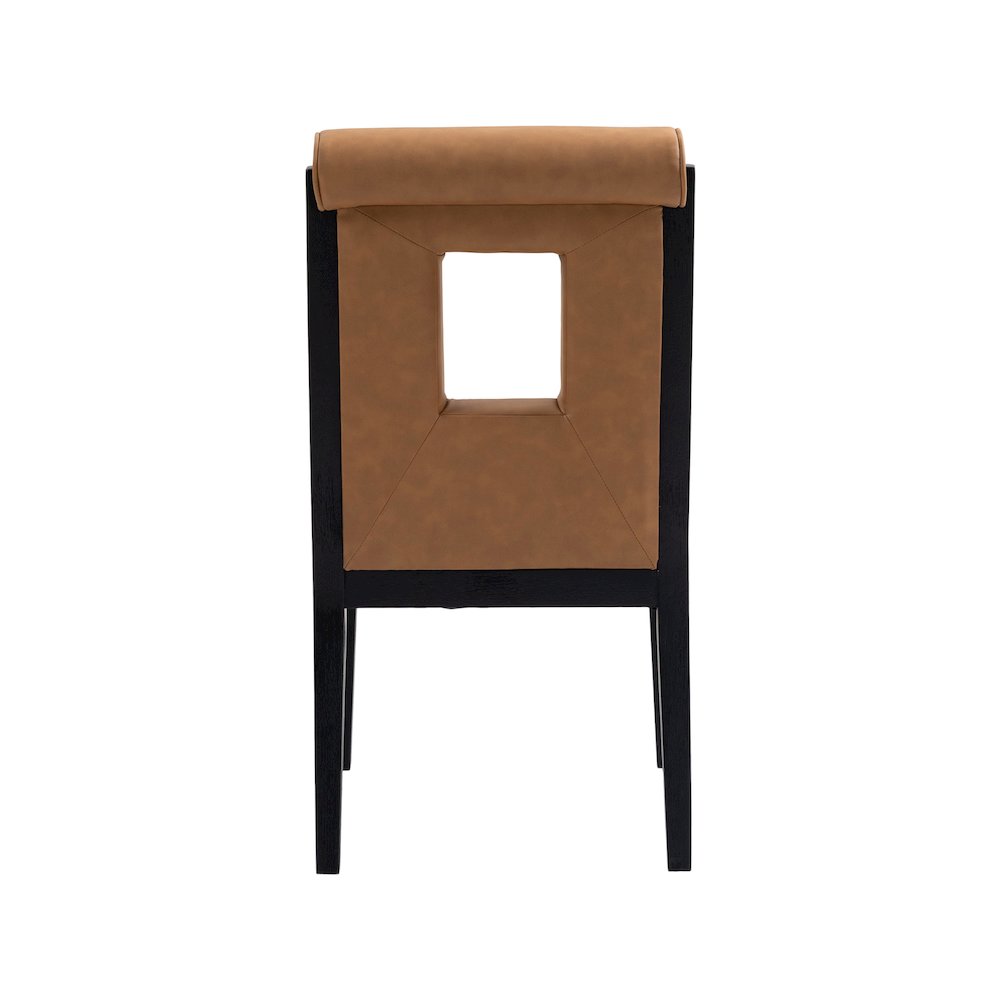 Gwendolyn Cognac Vegan Leather Dining Side Chair, Set of 2. Picture 5