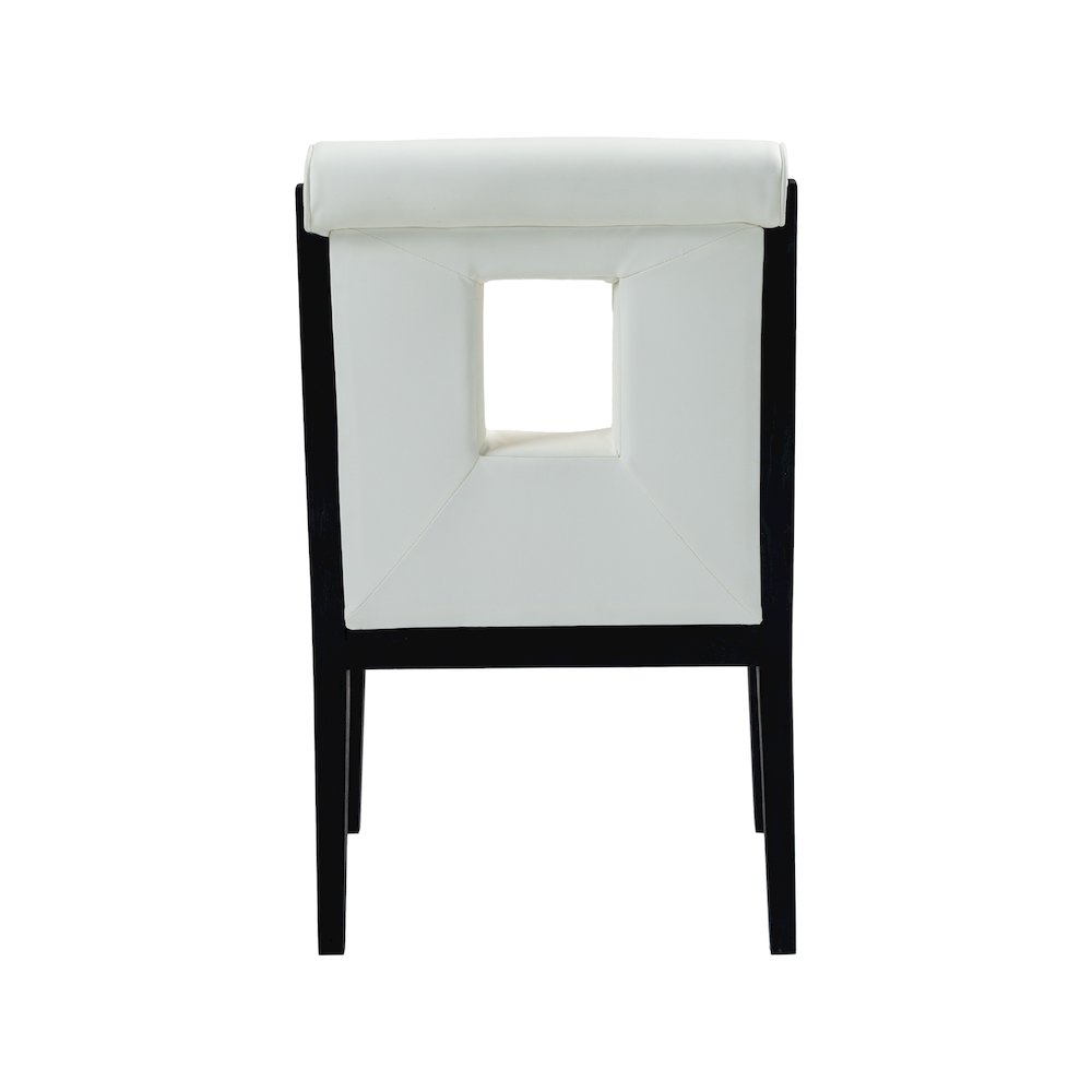 Gwendolyn Cream Vegan Leather Dining Arm Chair. Picture 5