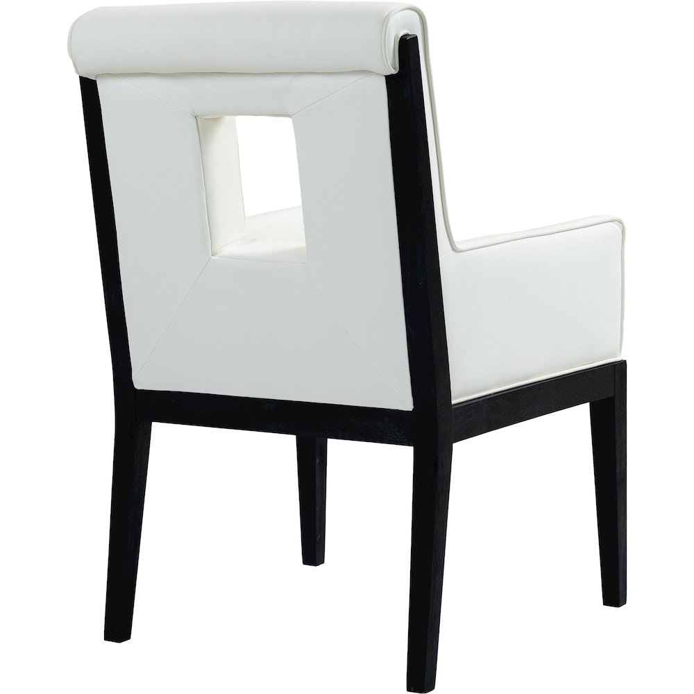 Gwendolyn Cream Vegan Leather Dining Arm Chair. Picture 6