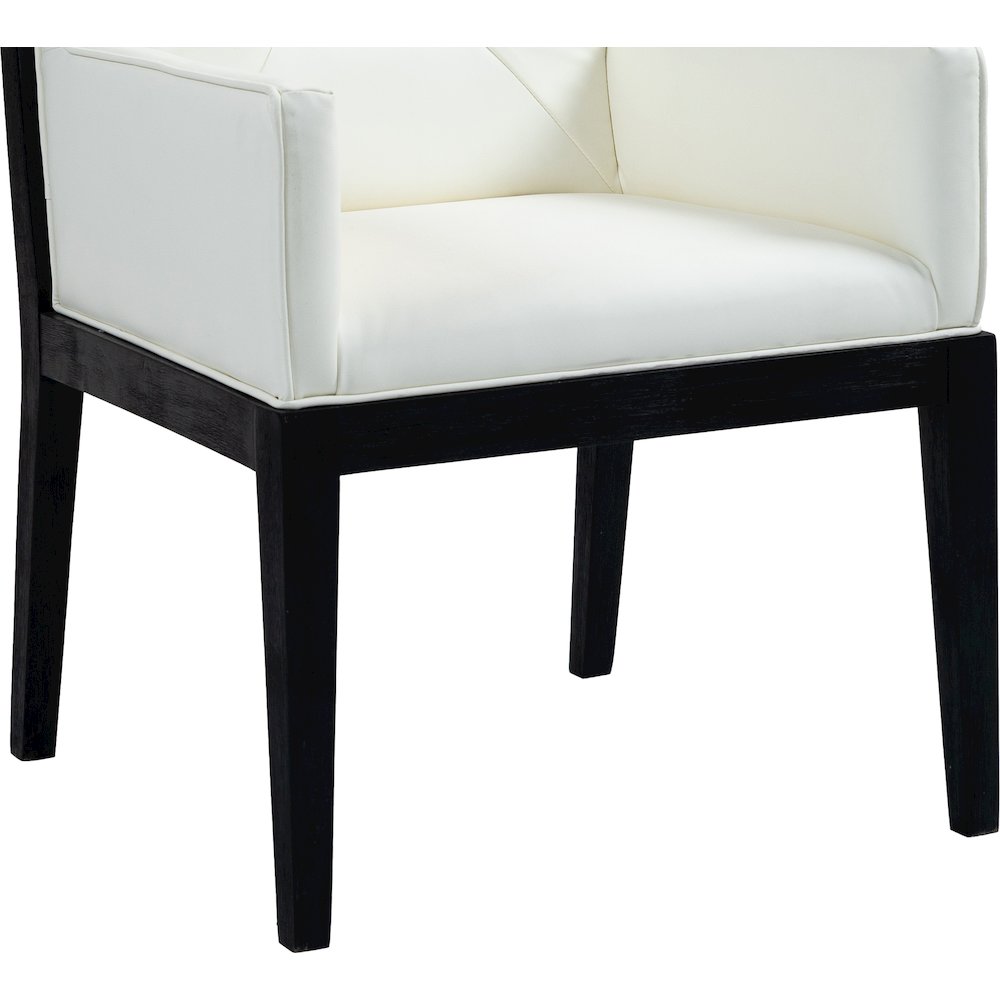 Gwendolyn Cream Vegan Leather Dining Arm Chair. Picture 7