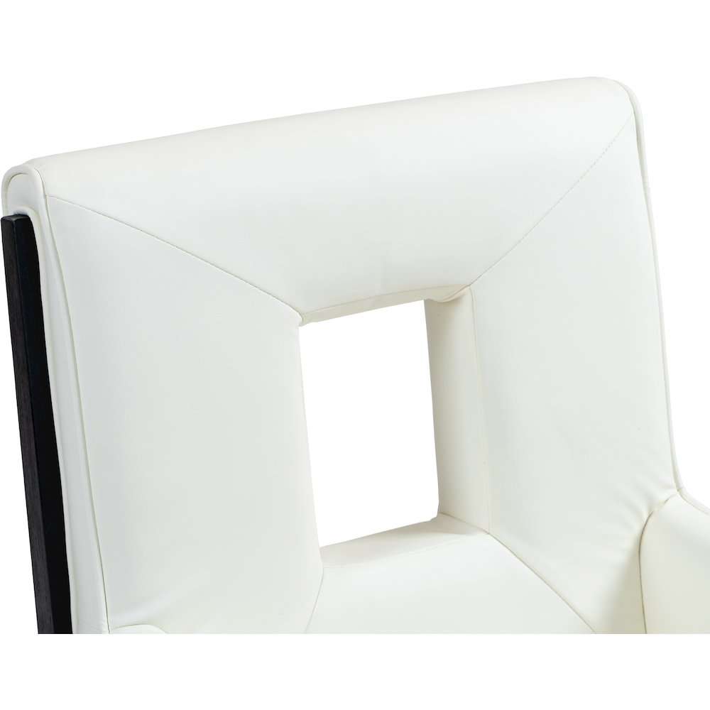 Gwendolyn Cream Vegan Leather Dining Arm Chair. Picture 8