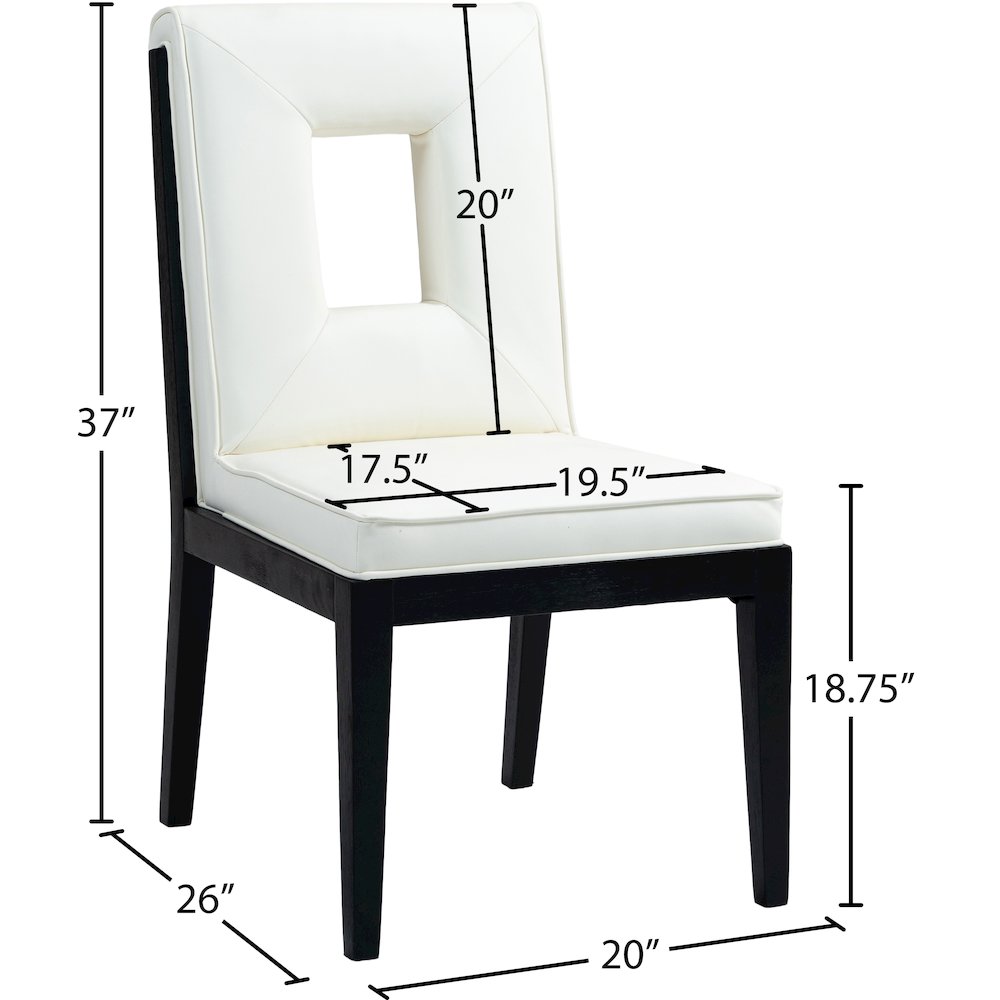Gwendolyn Cream Vegan Leather Dining Side Chair, Set of 2. Picture 9