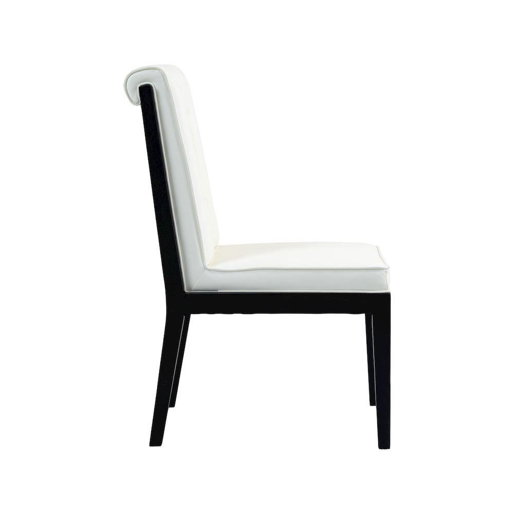 Gwendolyn Cream Vegan Leather Dining Side Chair, Set of 2. Picture 4