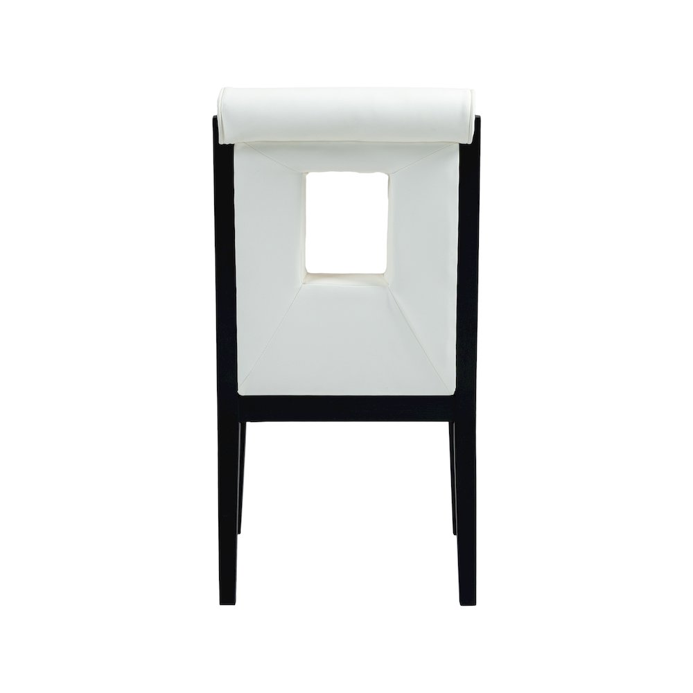 Gwendolyn Cream Vegan Leather Dining Side Chair, Set of 2. Picture 5