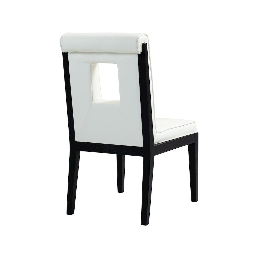 Gwendolyn Cream Vegan Leather Dining Side Chair, Set of 2. Picture 6