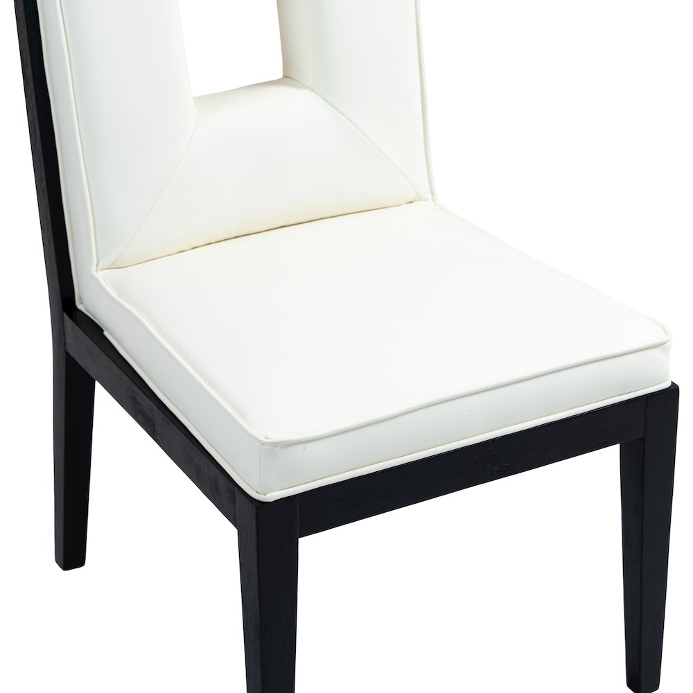 Gwendolyn Cream Vegan Leather Dining Side Chair, Set of 2. Picture 7