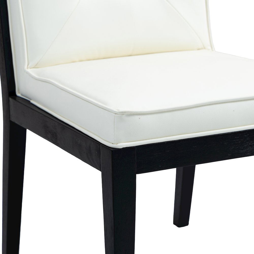 Gwendolyn Cream Vegan Leather Dining Side Chair, Set of 2. Picture 8