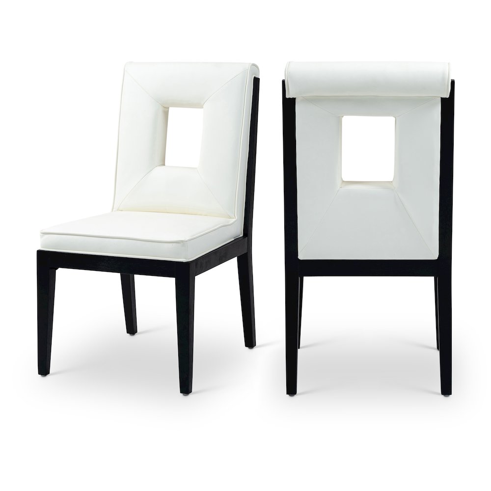 Gwendolyn Cream Vegan Leather Dining Side Chair, Set of 2. Picture 1