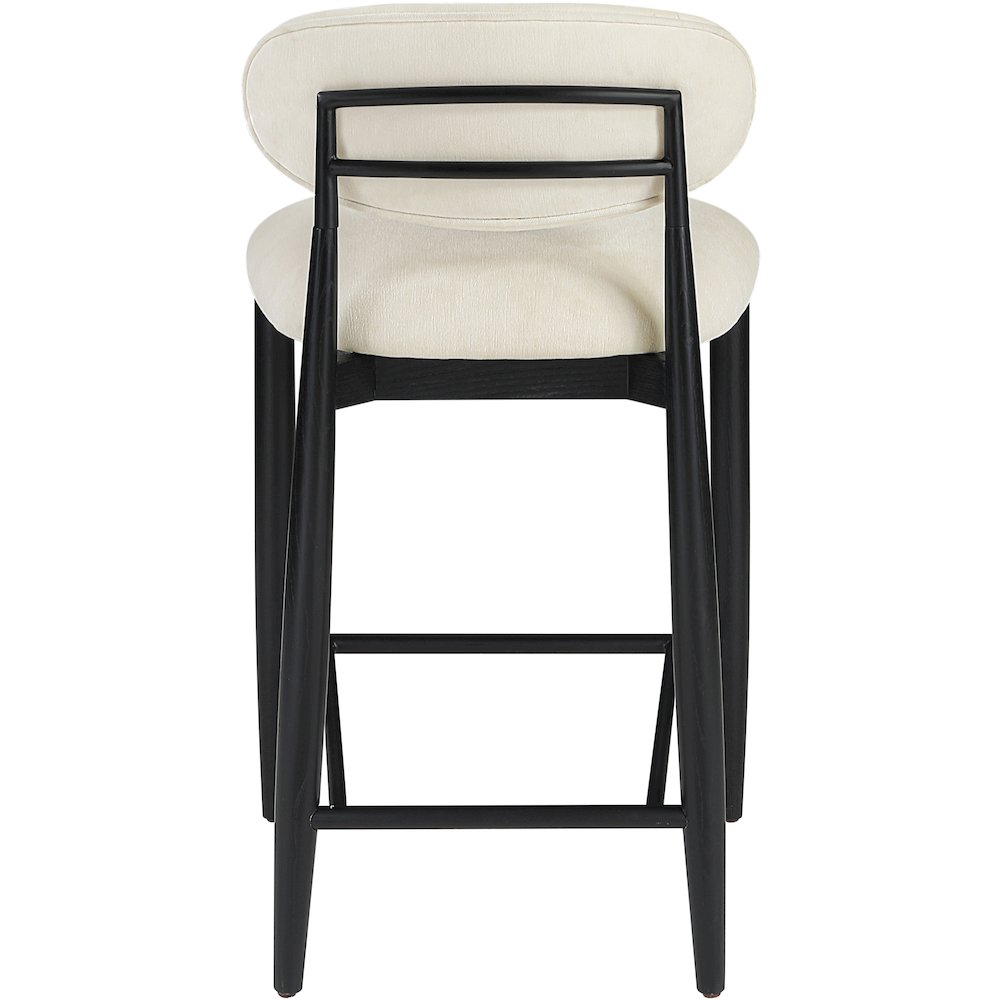 Riccio Beige Performance Fabric Upholstered Stool. Picture 4