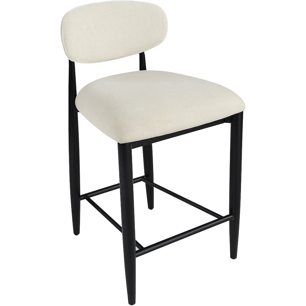 Riccio Beige Performance Fabric Upholstered Stool. Picture 5