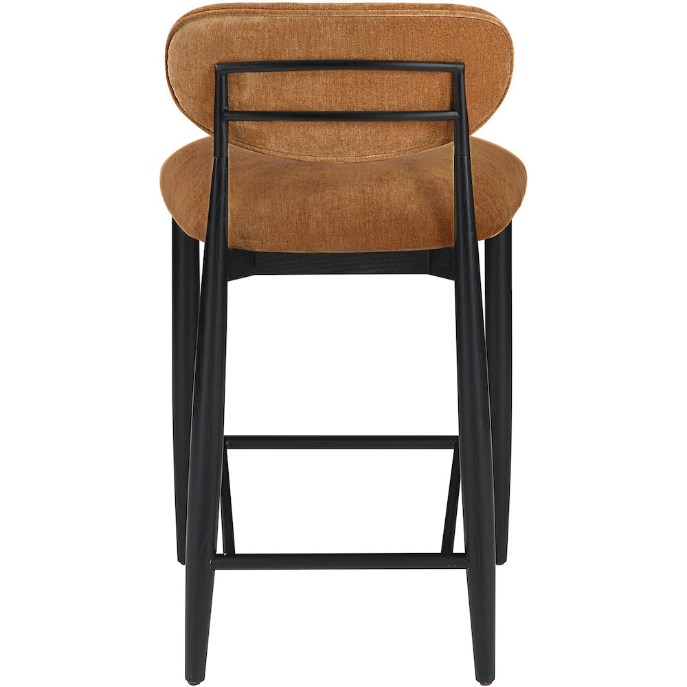 Riccio Cognac Performance Fabric Upholstered Stool. Picture 4