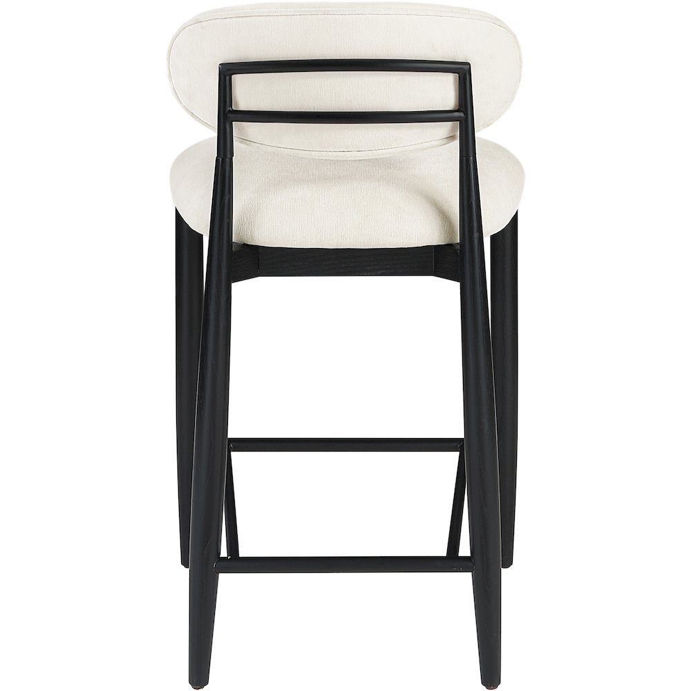 Riccio Cream Performance Fabric Upholstered Stool. Picture 4