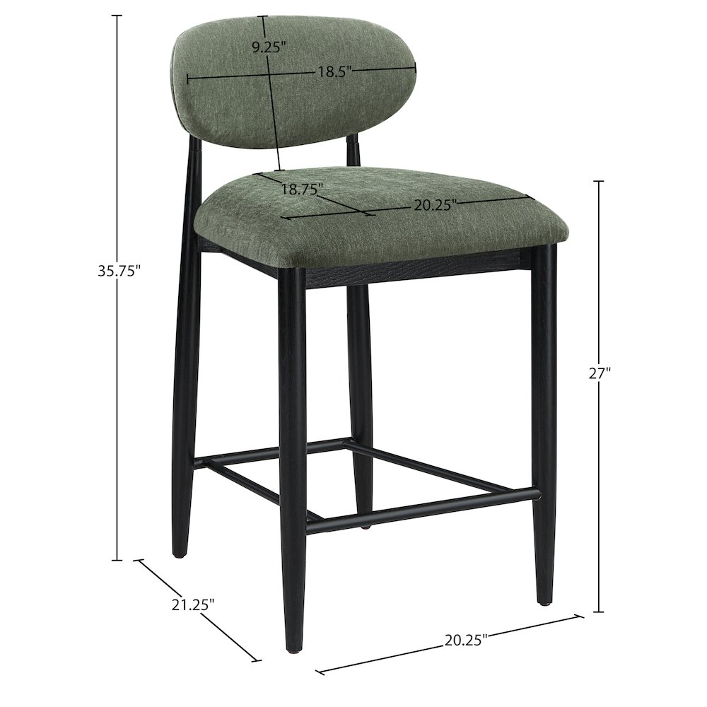 Riccio Olive Performance Fabric Upholstered Stool. Picture 8