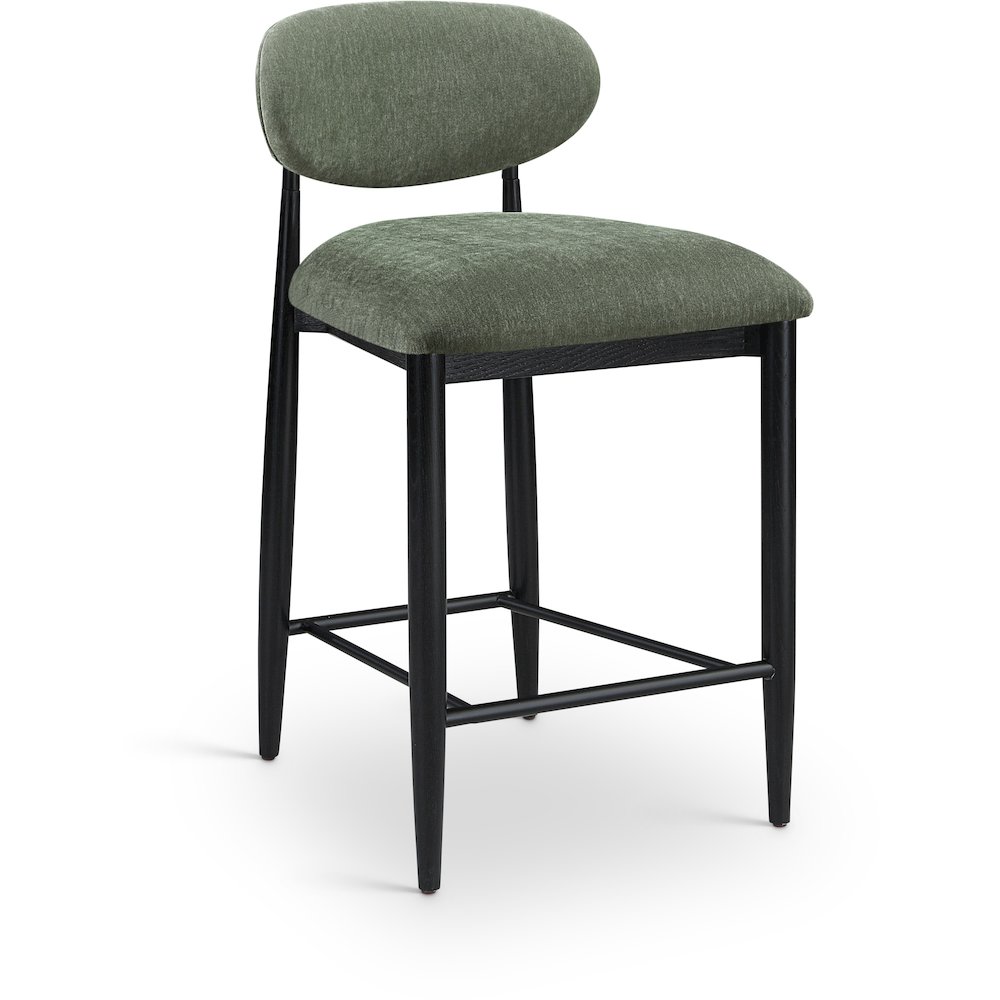 Riccio Olive Performance Fabric Upholstered Stool. Picture 1