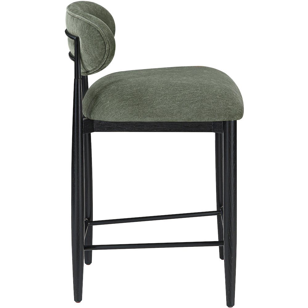 Riccio Olive Performance Fabric Upholstered Stool. Picture 3